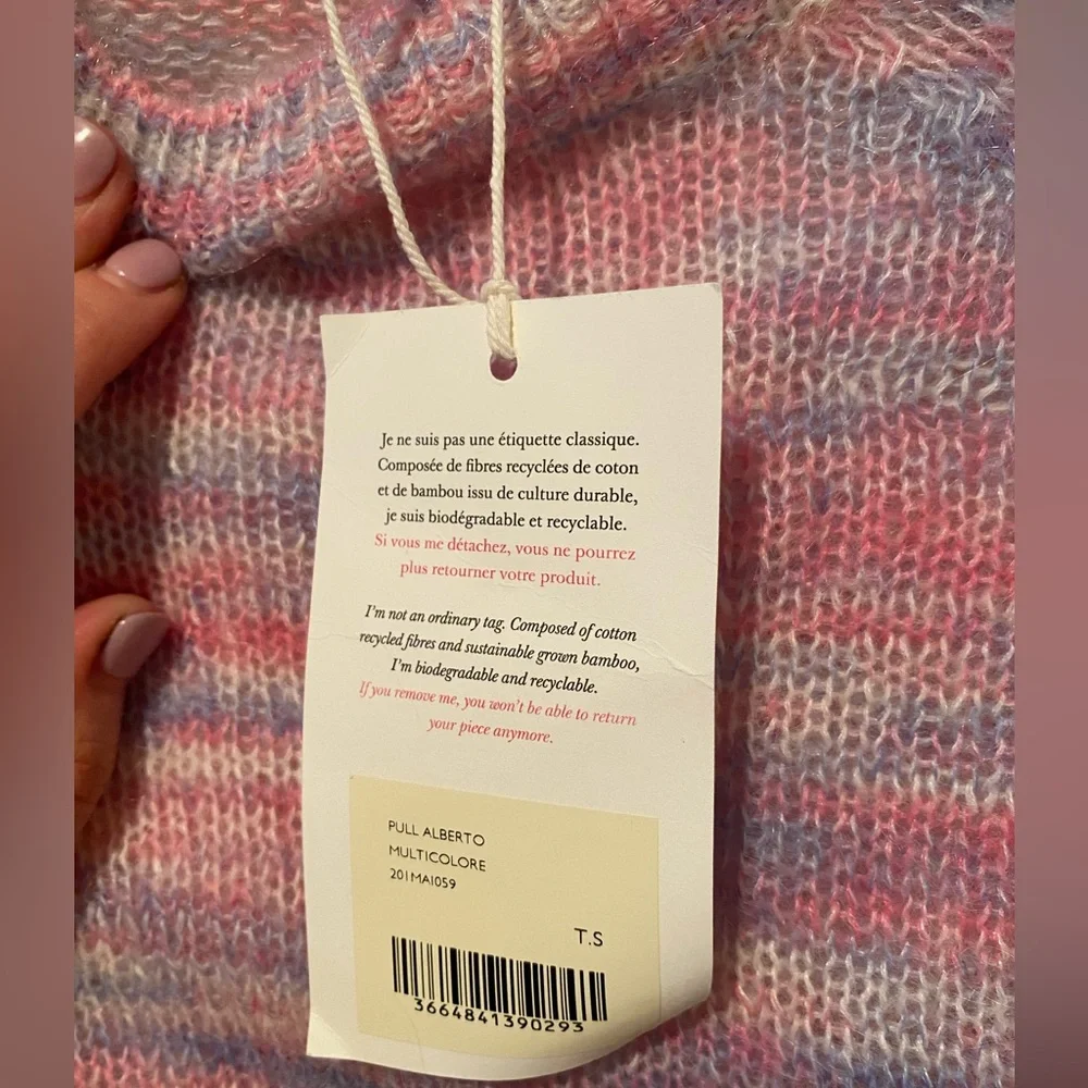 NWT Sézane Alberto Pink purple Sweater - Picture 3 of 5